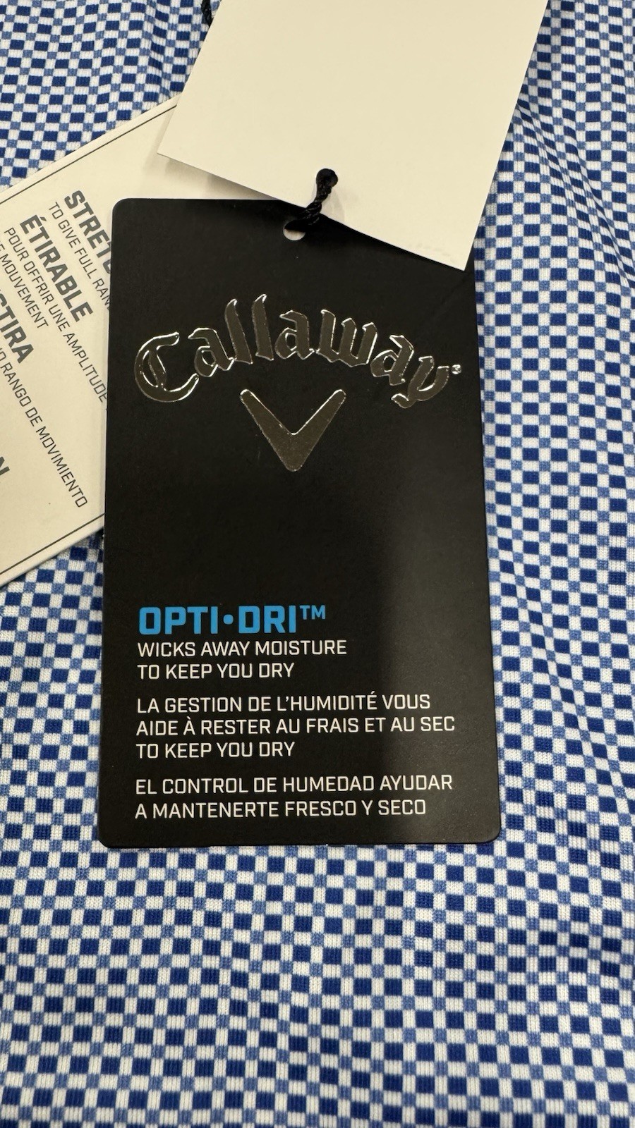 Callaway Men’s Opti-Dri Blue Golf Polo Size L Short Sleeve Lightweight