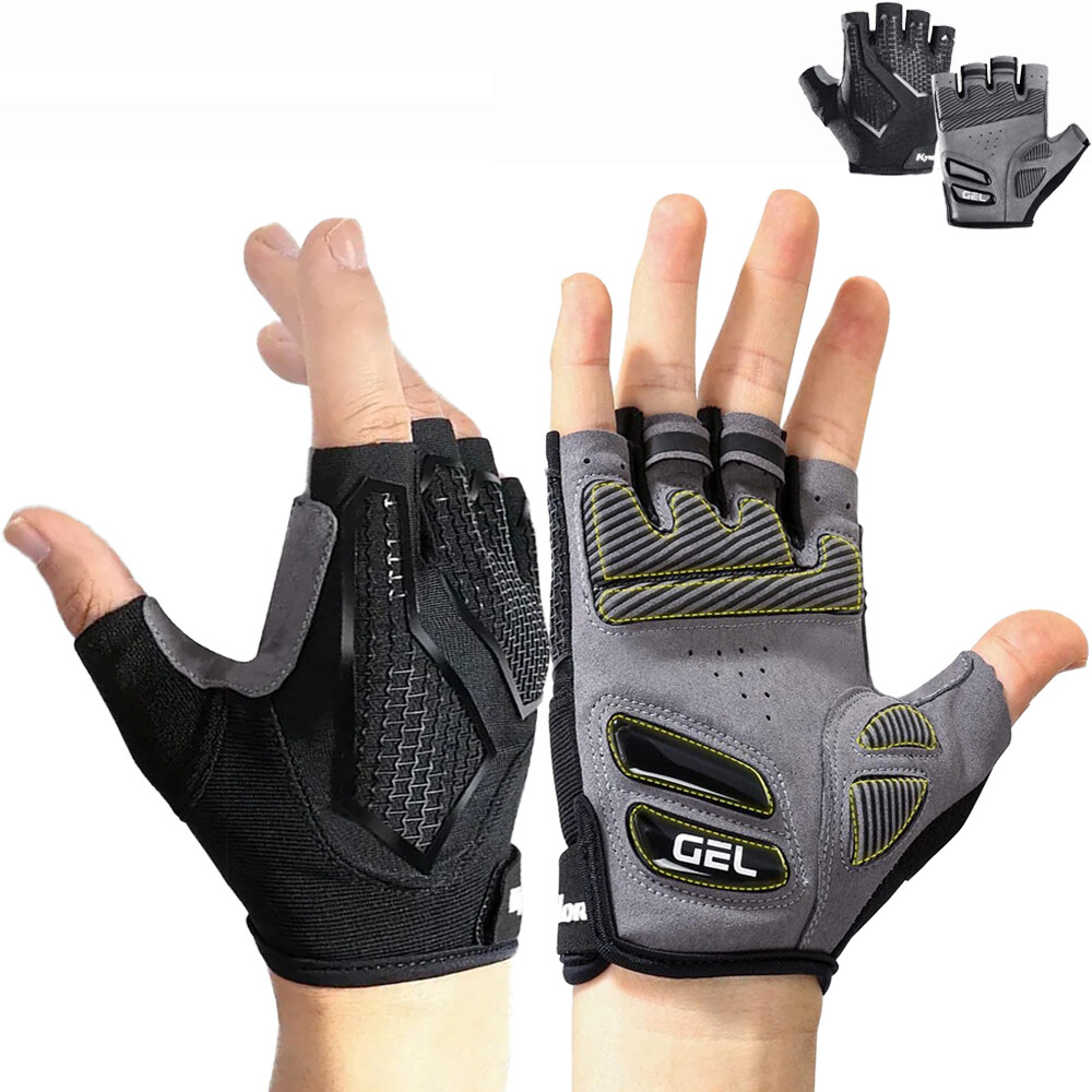 Bicycle Cycling Gloves Anti Slip Shock Gel Pad Breathable Half Finger Gym Gloves