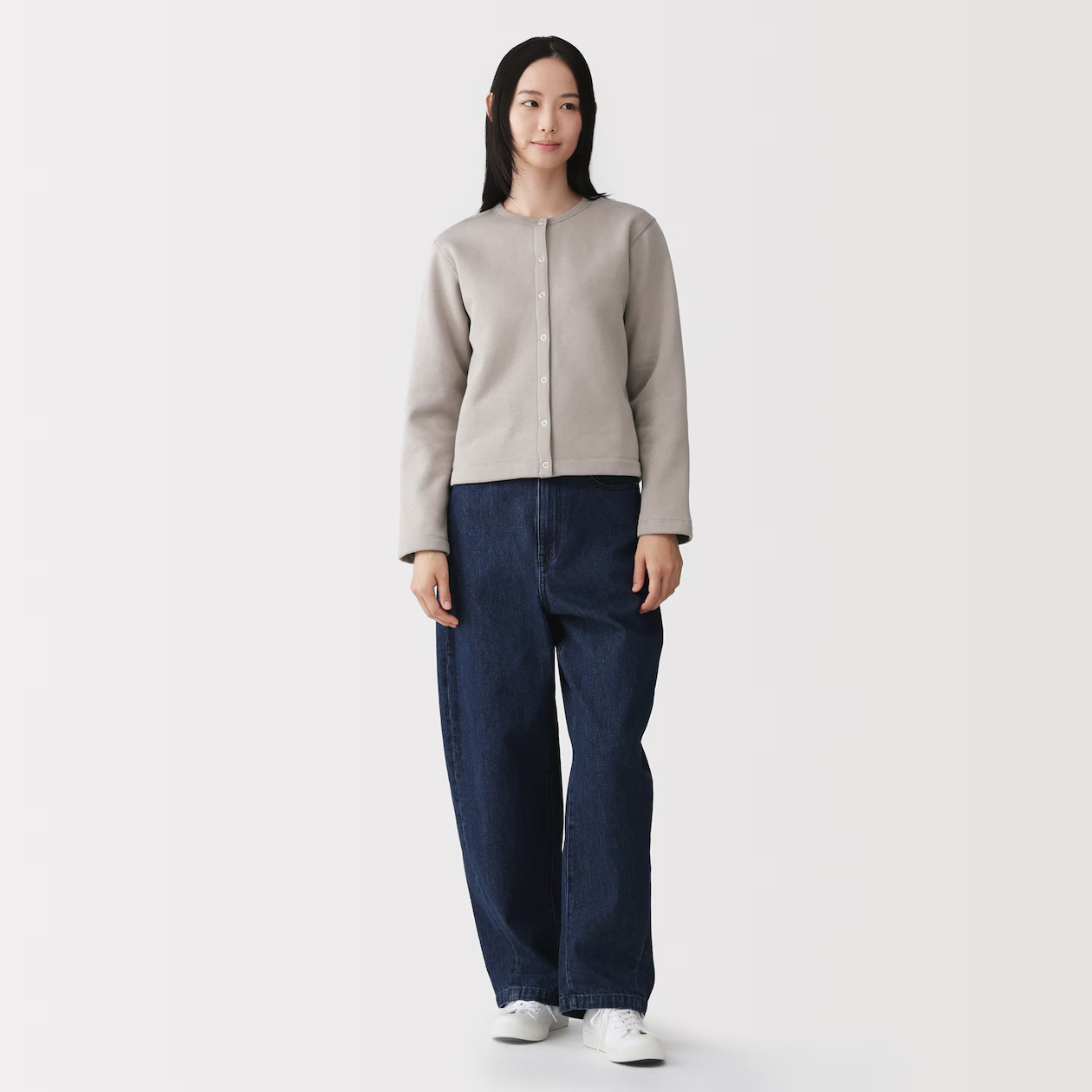 MUJI Womens Sweatshirt Cardigan Mocha Brown 2026 FedEx