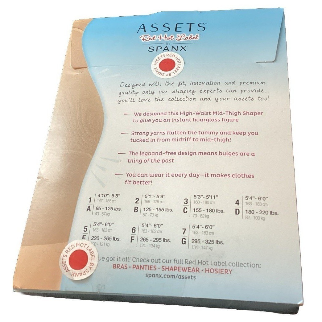 Assets Red Hot Label Shaper 6 Black High Waist Mid Thigh Super Control Slimming