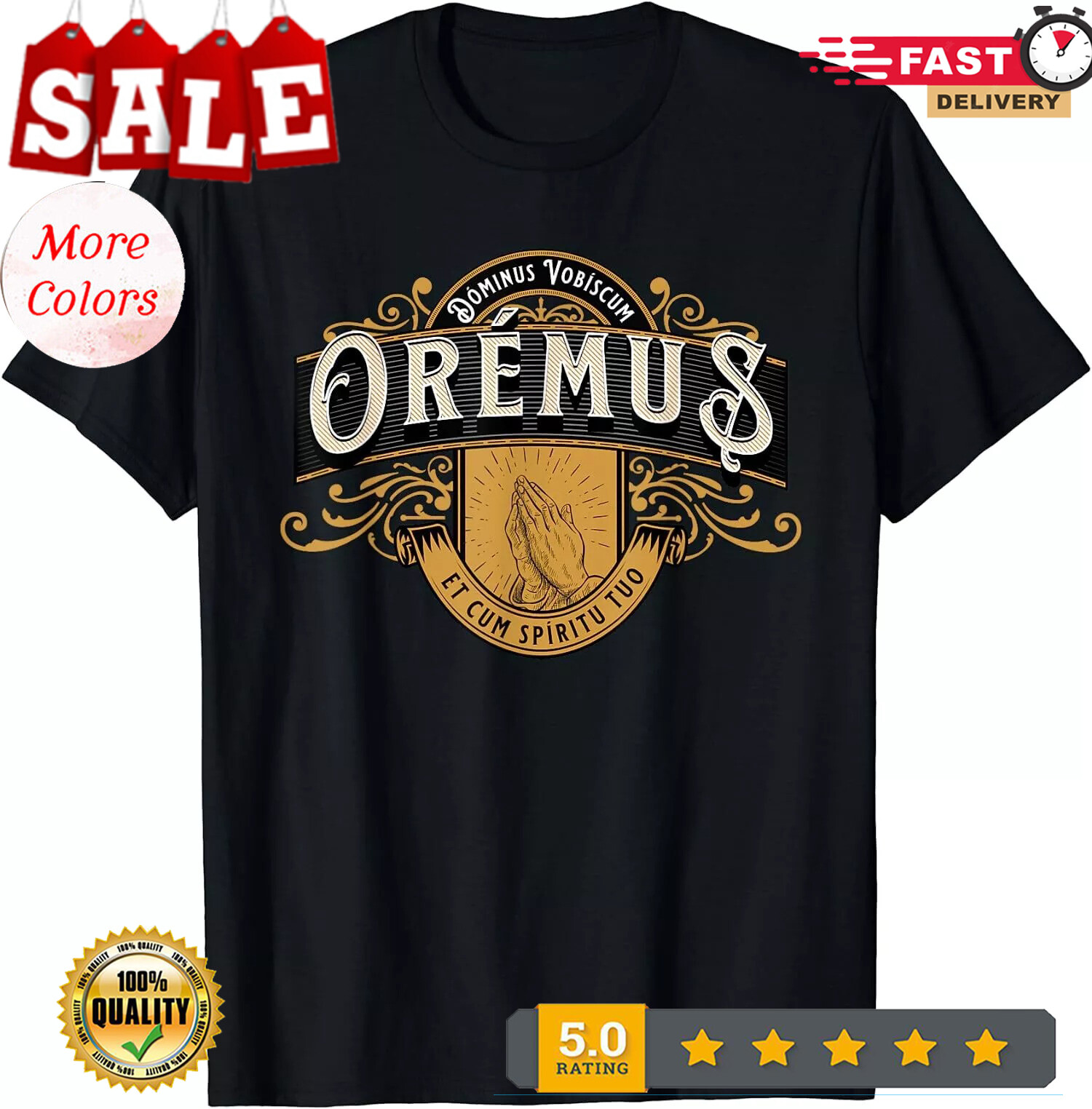 2025/NEW LIMITED Oremus Dominus Vobiscum Traditional Latin Mass Old Catholic T-S