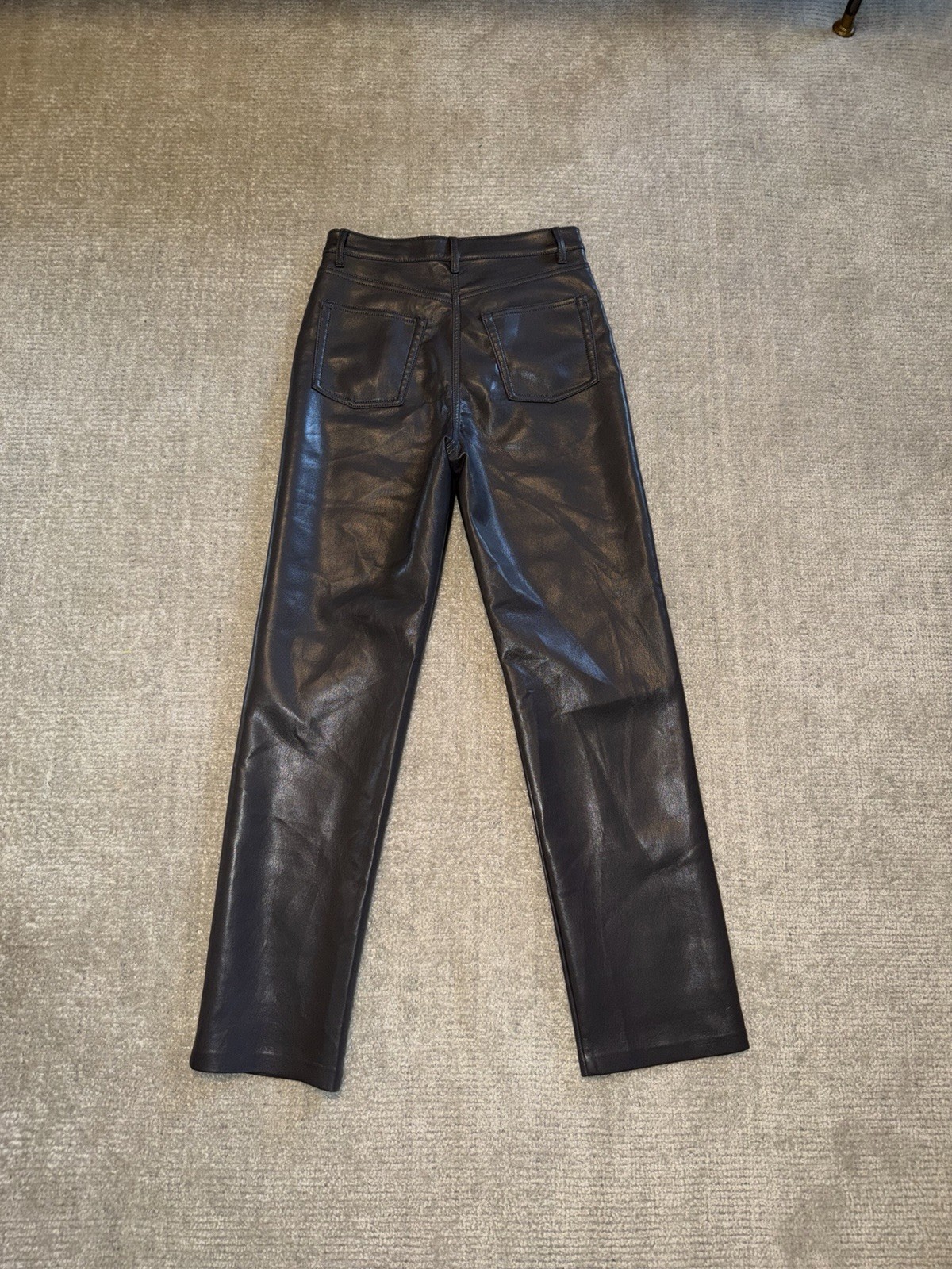 Aritzia WilfredFaux Leather High-Rise Straight-Leg Pants w/ Pockets – Gray | 2
