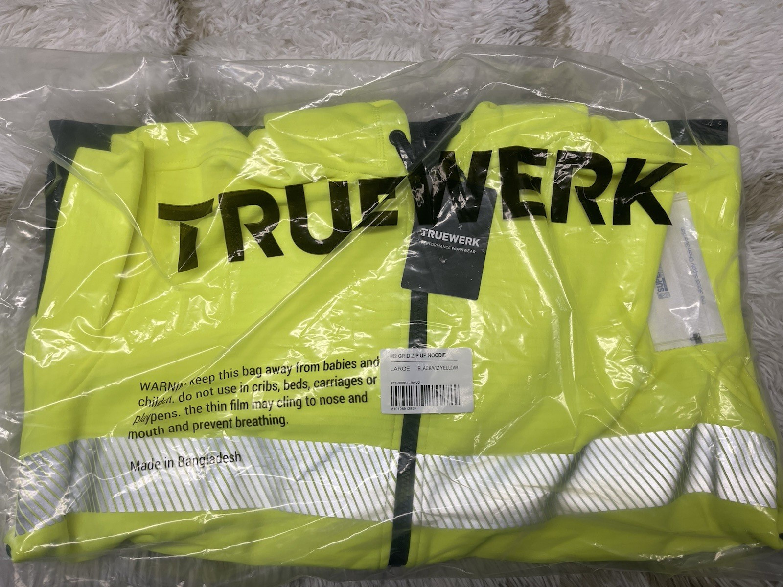 🧡*NWT* Truewerk M2 Grid Zip Up Hoodie Workwear Reflective Men’s Size L – Hi Vis
