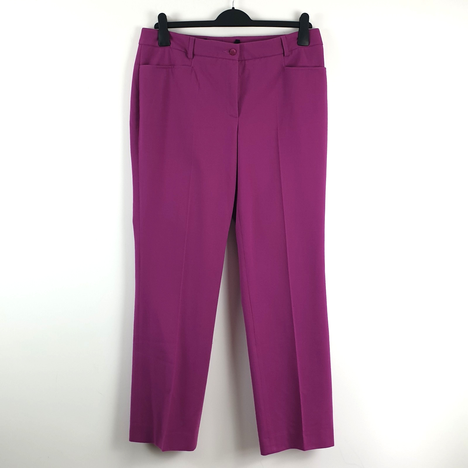 Madeleine Magenta Trousers Size 16 Straight Leg Occasion Summer