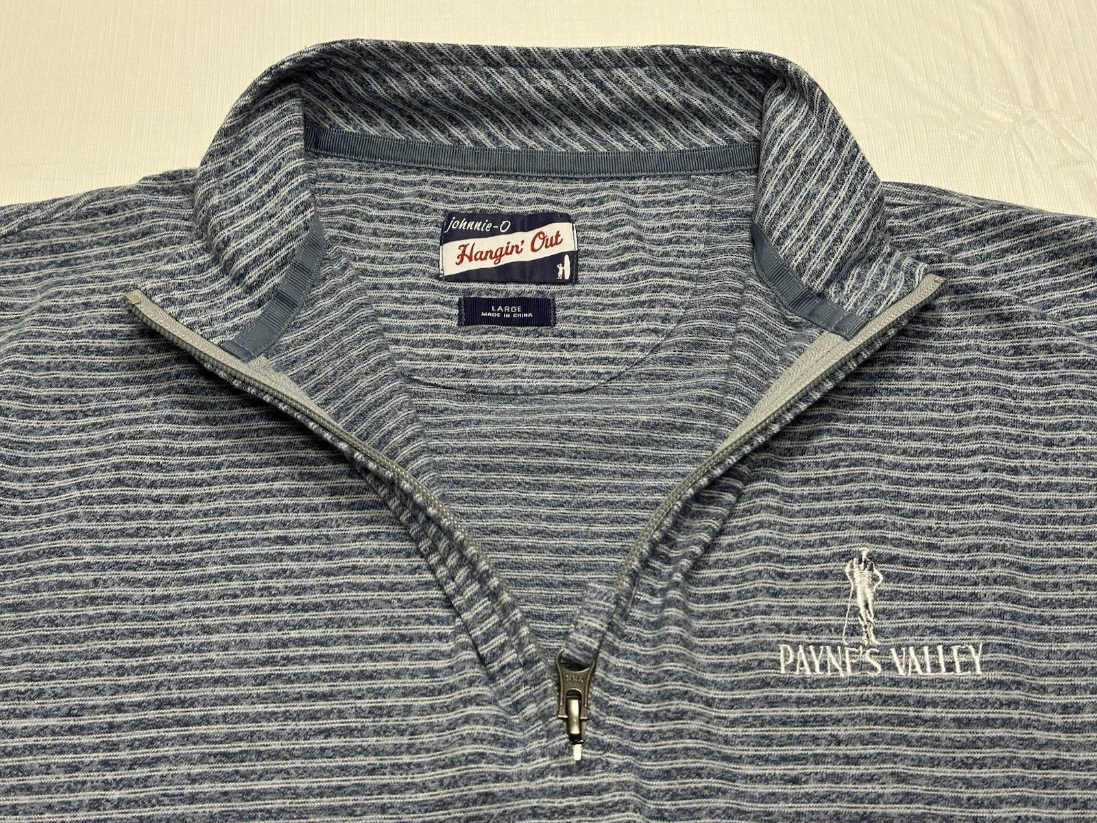 Johnnie-O Hangin’ Out Harvell 1/4 Zip Pullover Payne’s Valley Large Laguna Blue