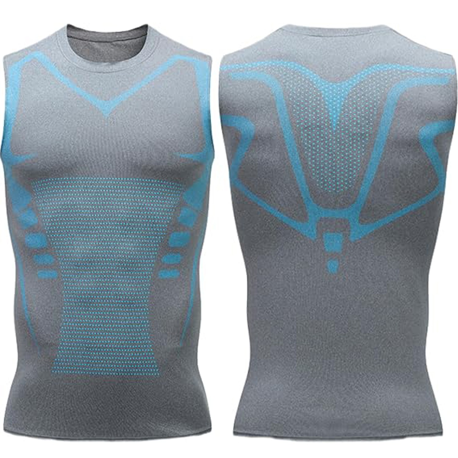 Men Compression Shirt Version Ionic Shaping Sleeveless Vest Sport Tank Top S~2XL