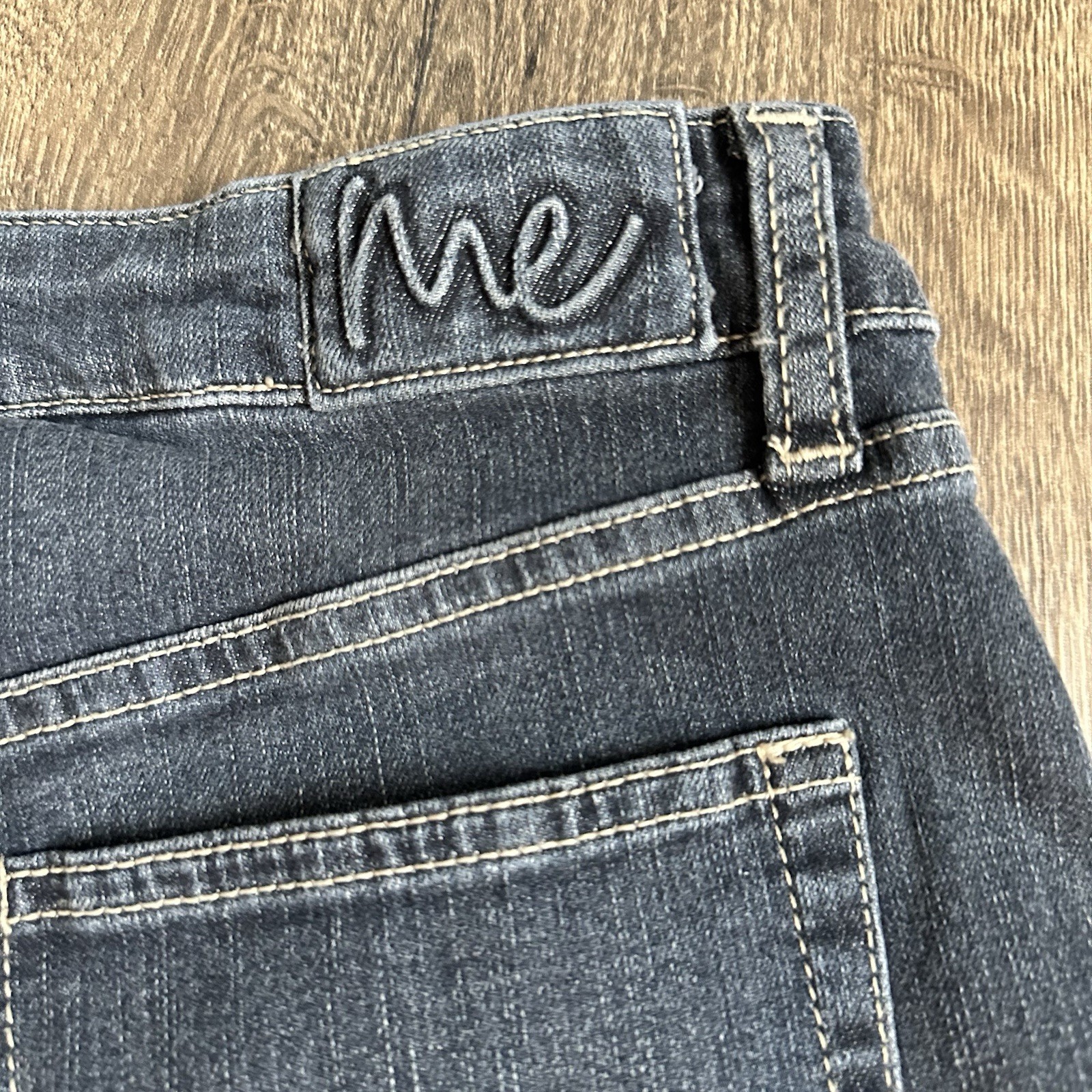 Me Camille Wide-Leg Dark Wash Blue Denim Jeans Women’s Petite 8P Pockets