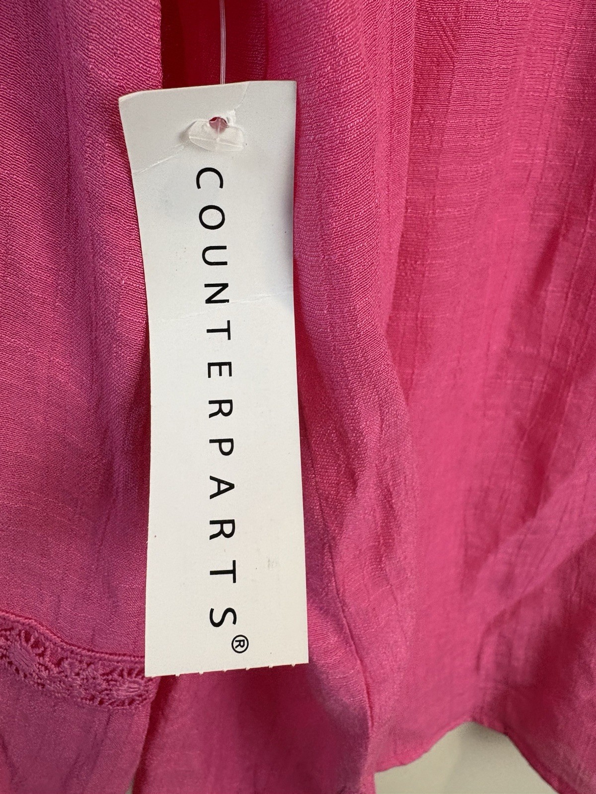 Brand New Bright Pink Lightweight Blouse with Embroidery Detail on Sleeves