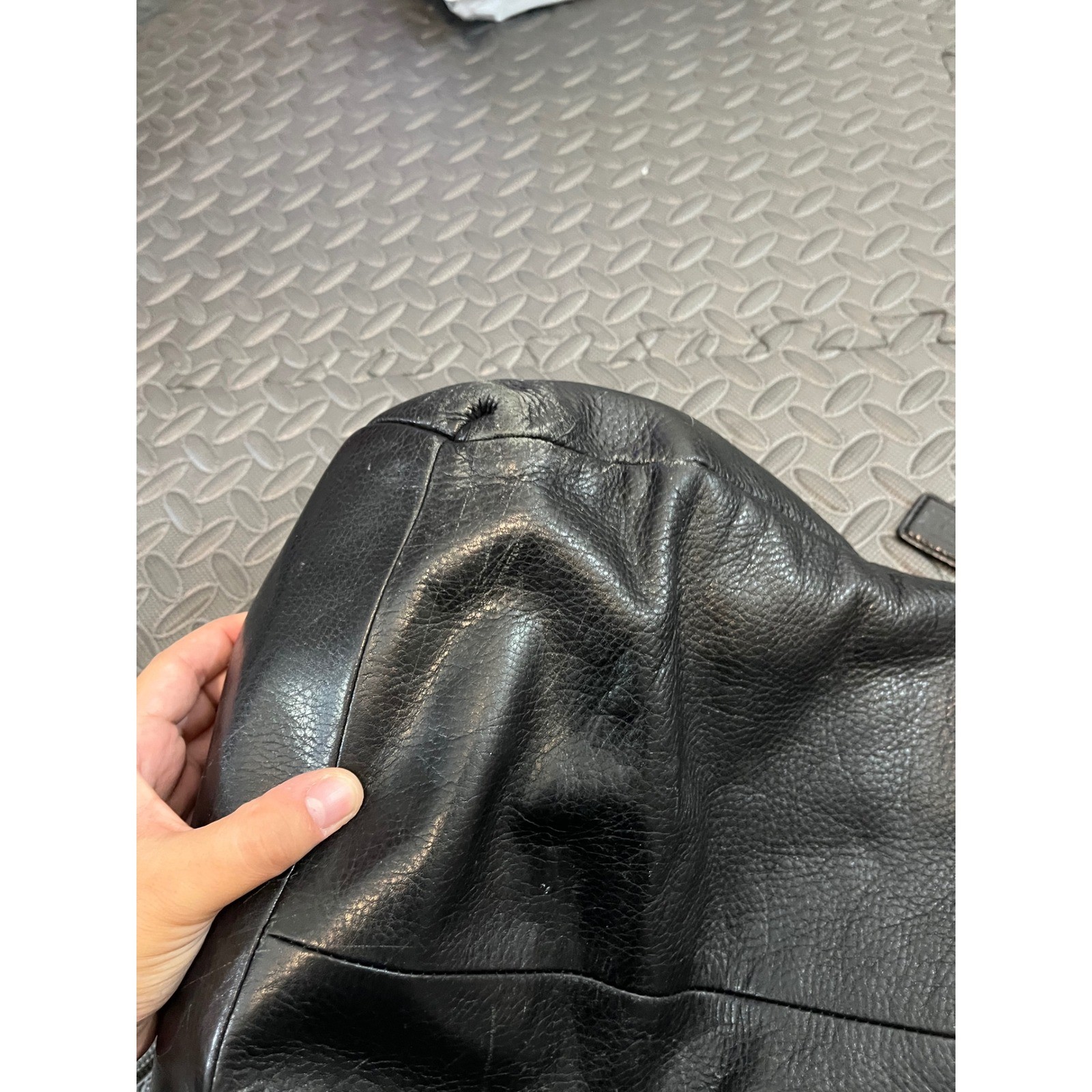 COACH MADISON PHOEBE Black Pebbled Leather Hobo Satchel Bag 26224 Purse