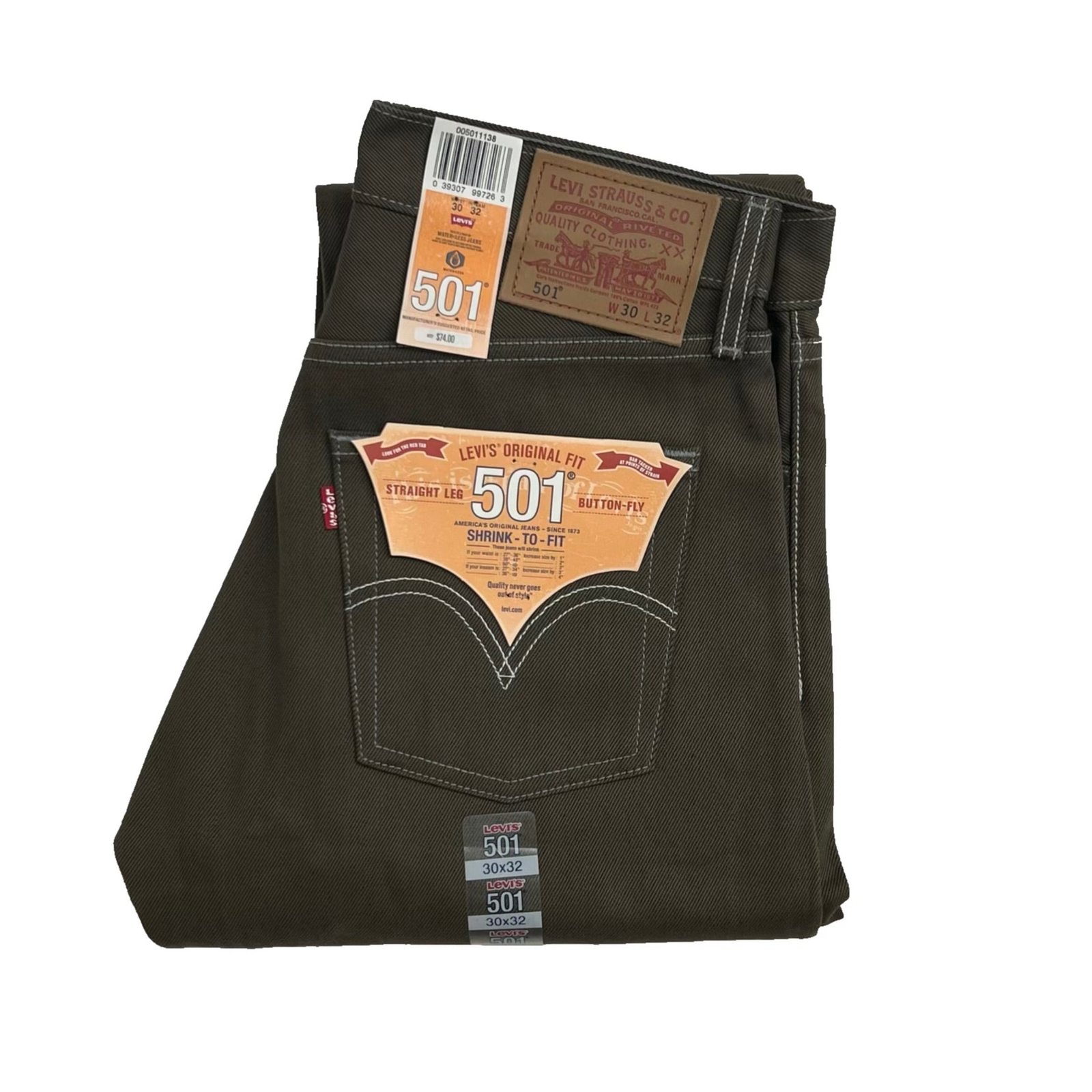 Levi’s 501 Shrink-to-Fit British Dark Olive – 1138