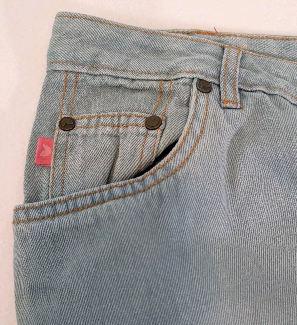 Woman Within Wide Leg Jeans 28W Light Blue Five Pocket Cuff Width 11 Inches NEW