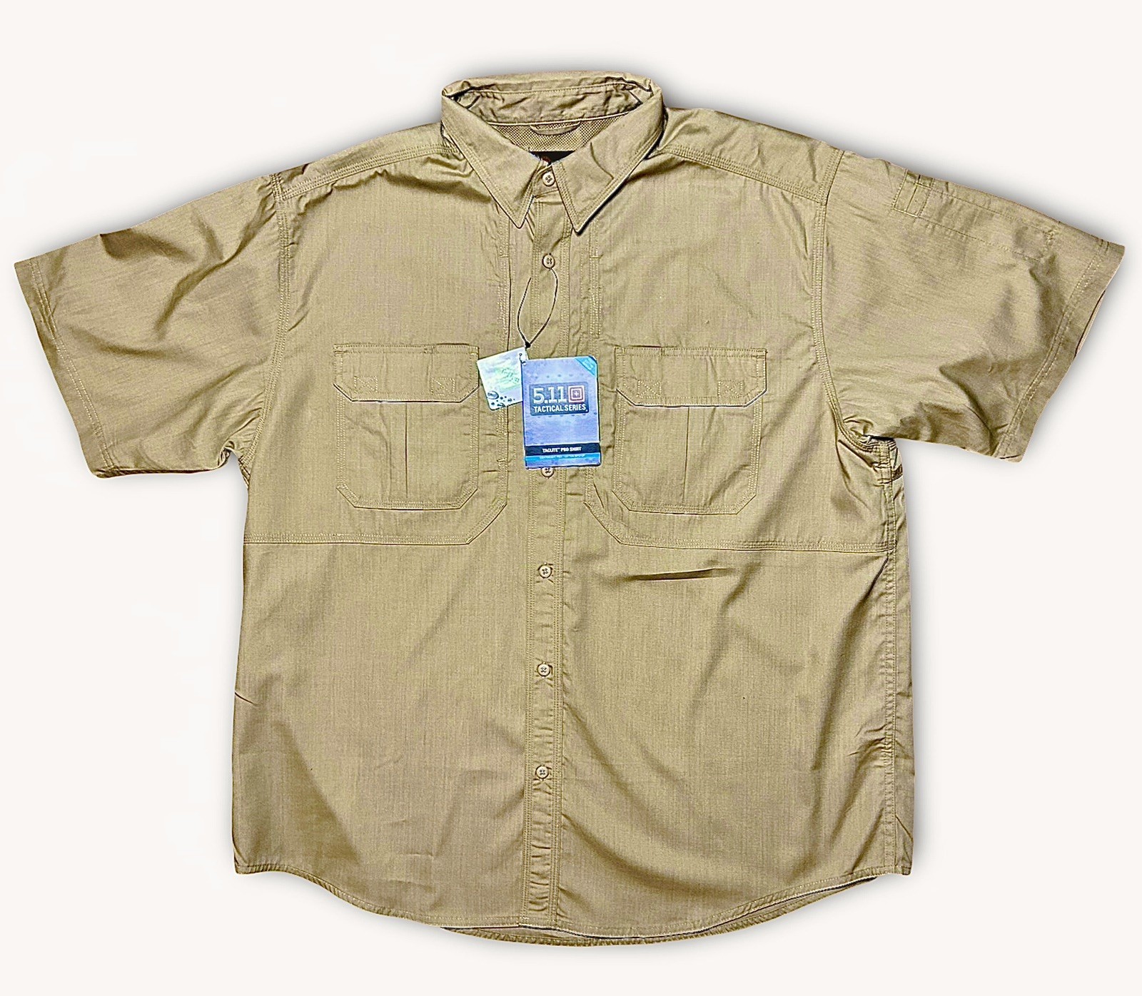 5.11 Tactical Taclite Pro Short Sleeve Shirt Men’s Ripstop Vented Patch Removed