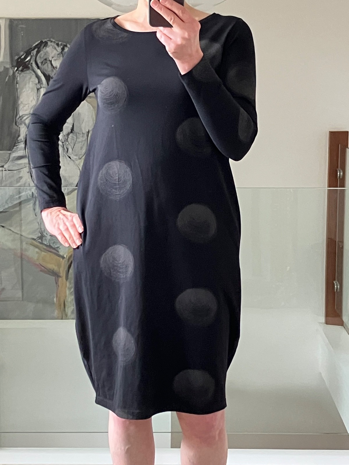 Mama b. Crasi Fitted Black jersey Dress Lagenllok Casual Pockets Size S