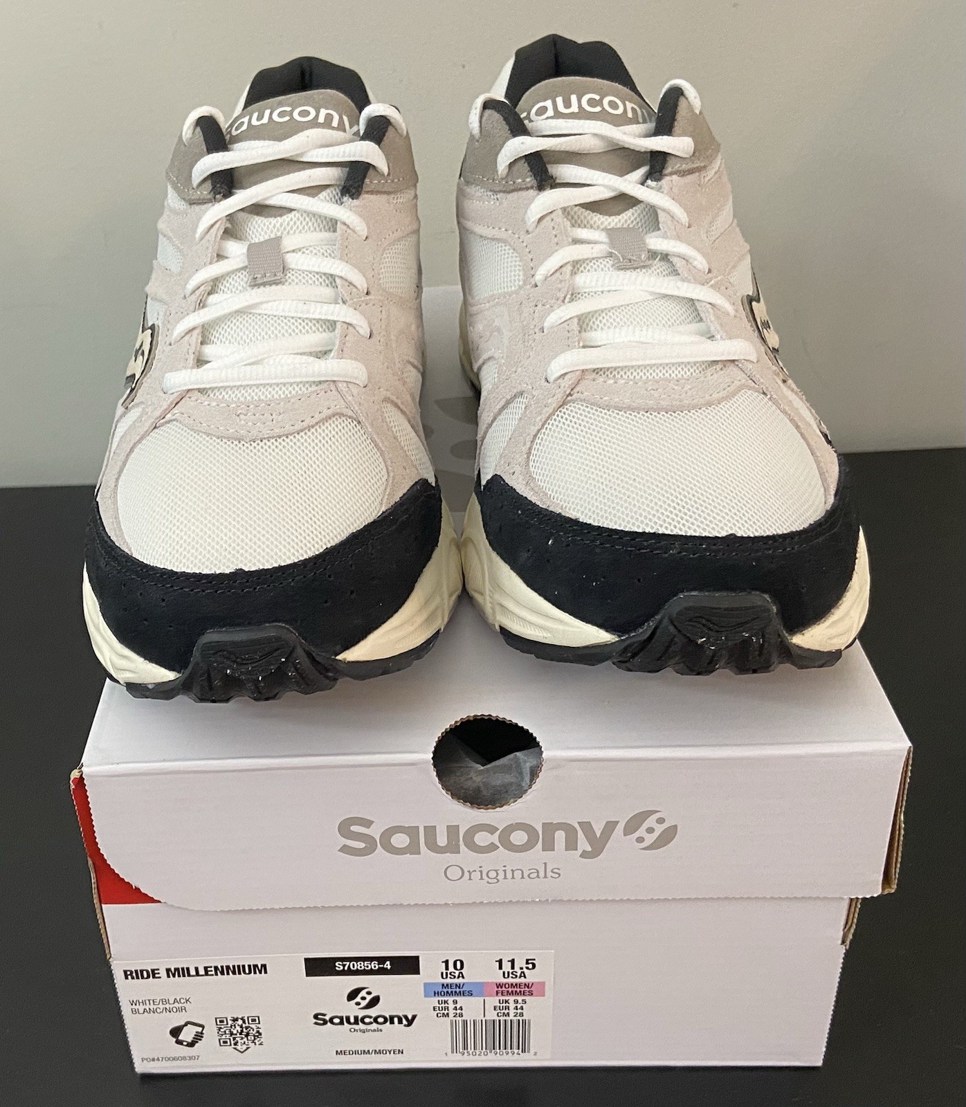 Saucony Grid Ride Millennium Men’s White/Black Size 10 #S70856-4