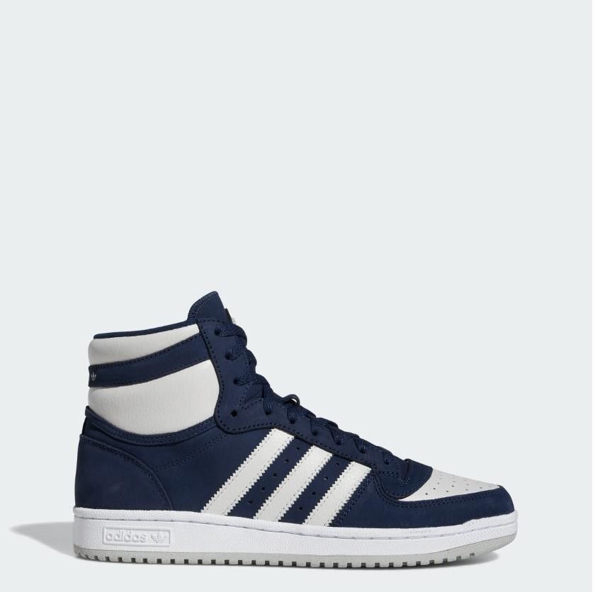MENS ADIDAS TOP TEN RB LEATHER SKATE NAVY BLUE GREY RETRO BASKETBALL SHOES Sz 7