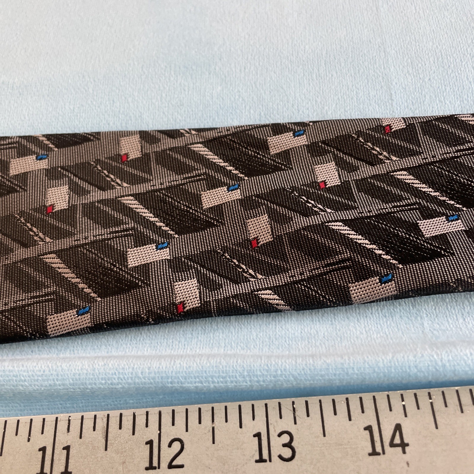 TREVIRA Collection Vintage 90s Cybergoth Made USA Tie Gray Steel Punk 3″ 58″