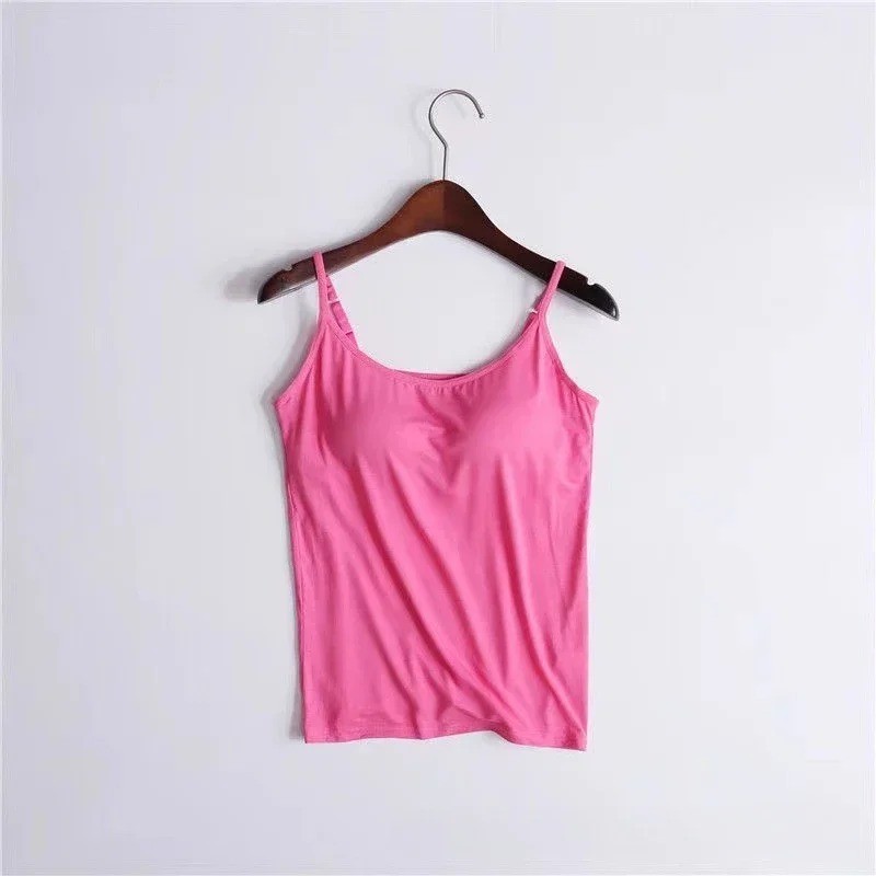 Share Women’s Camisole with Built in Shelf Bra Spaghetti Strap-Vest Padded Tank