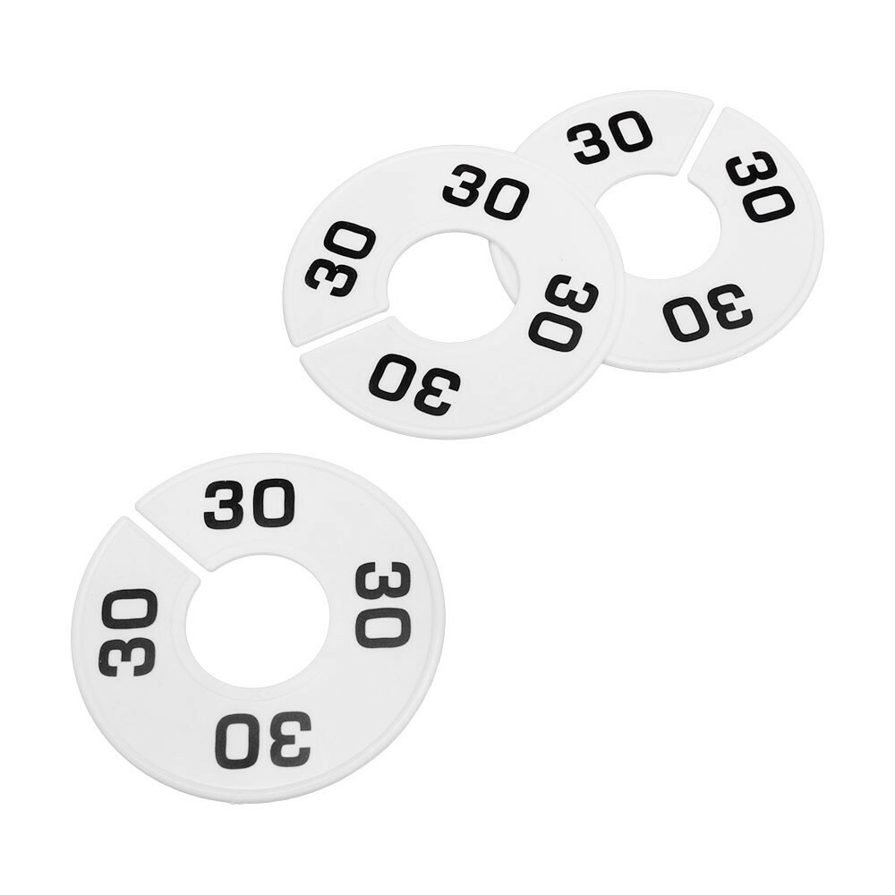 Hangers Retail Clothing Rack 3-1/2″ Round Plastic Size 30 Dividers 10 PCS WHITE