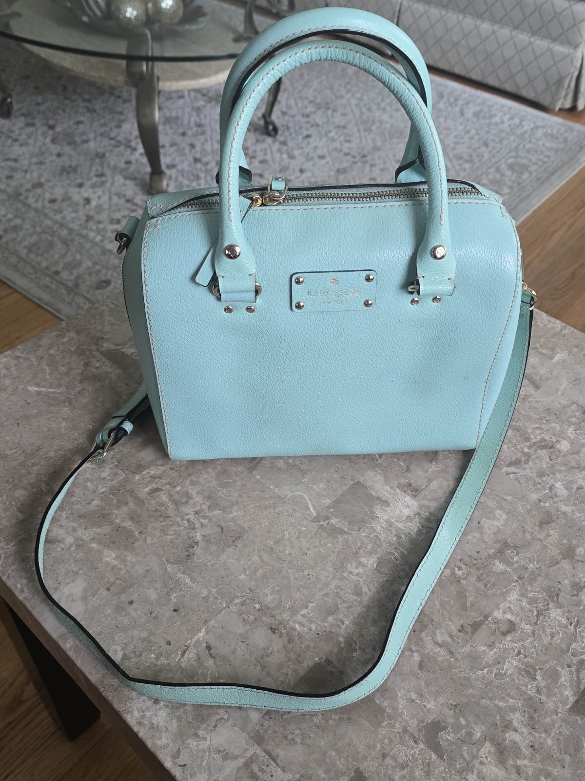 KATE SPADE “Tiffany Blue” Leather Satchel Purse