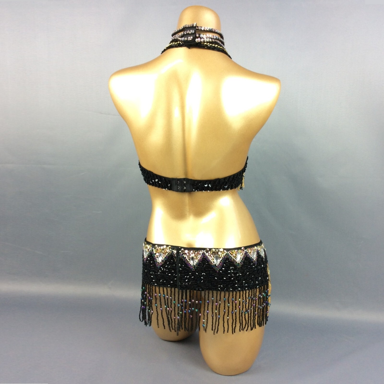 Beaded Samba RAVE EDC Party Carnival Belly Dance Costume Bra Belt 13 Colors
