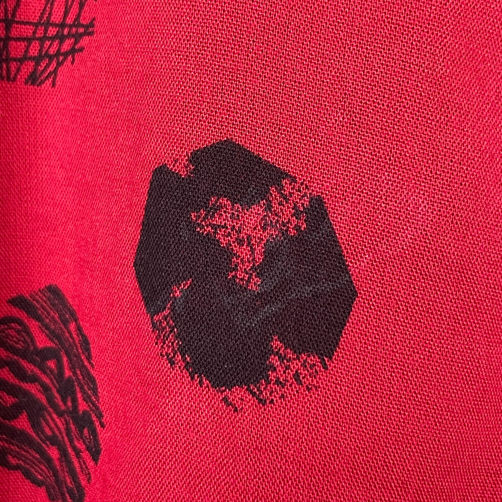 Fridaze Linen Top 1X Red Black Dots Button Up Boxy Lagenlook Boho Coastal