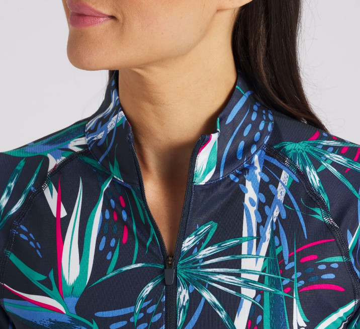 NWT Puma Womens UV Paradise 1/4 Zip Pullover Jacket XS S L XL 2XL Navy Floral A1