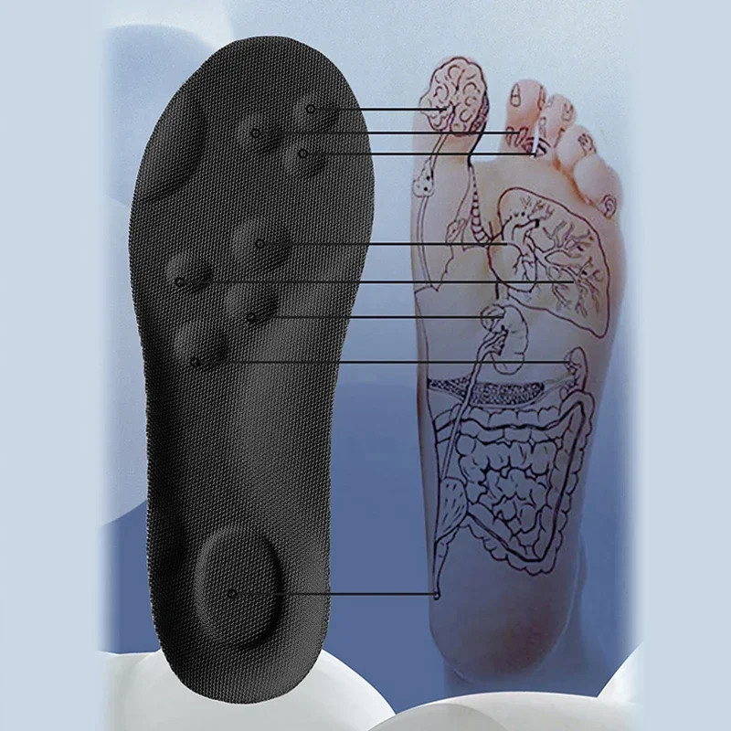 4D Massage Shoes Insoles Super Soft Latex Sports Insole for Feet Running Basket