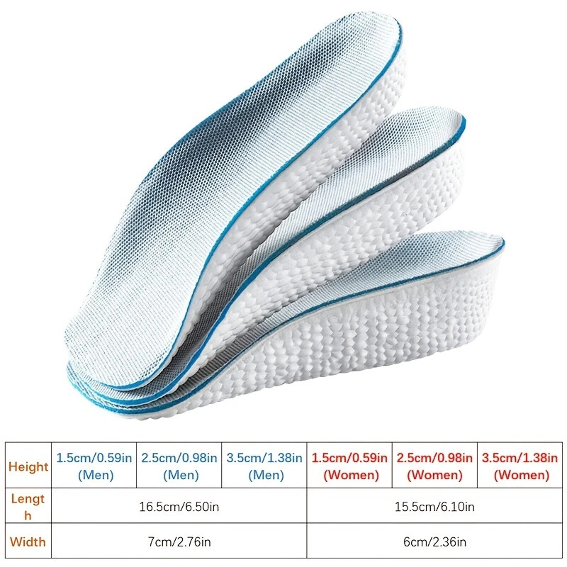 Height Increase Insoles Orthotic High Cushion Insole Arch Support Flat Feet Reli