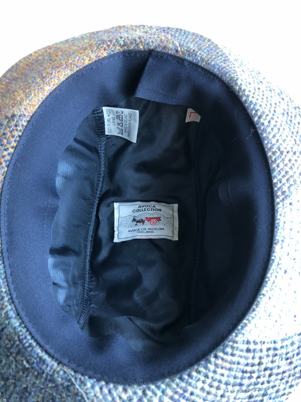 Vintage Avoca Collection Pure Wool Made in Ireland Plaid Beanie Hat Size M L