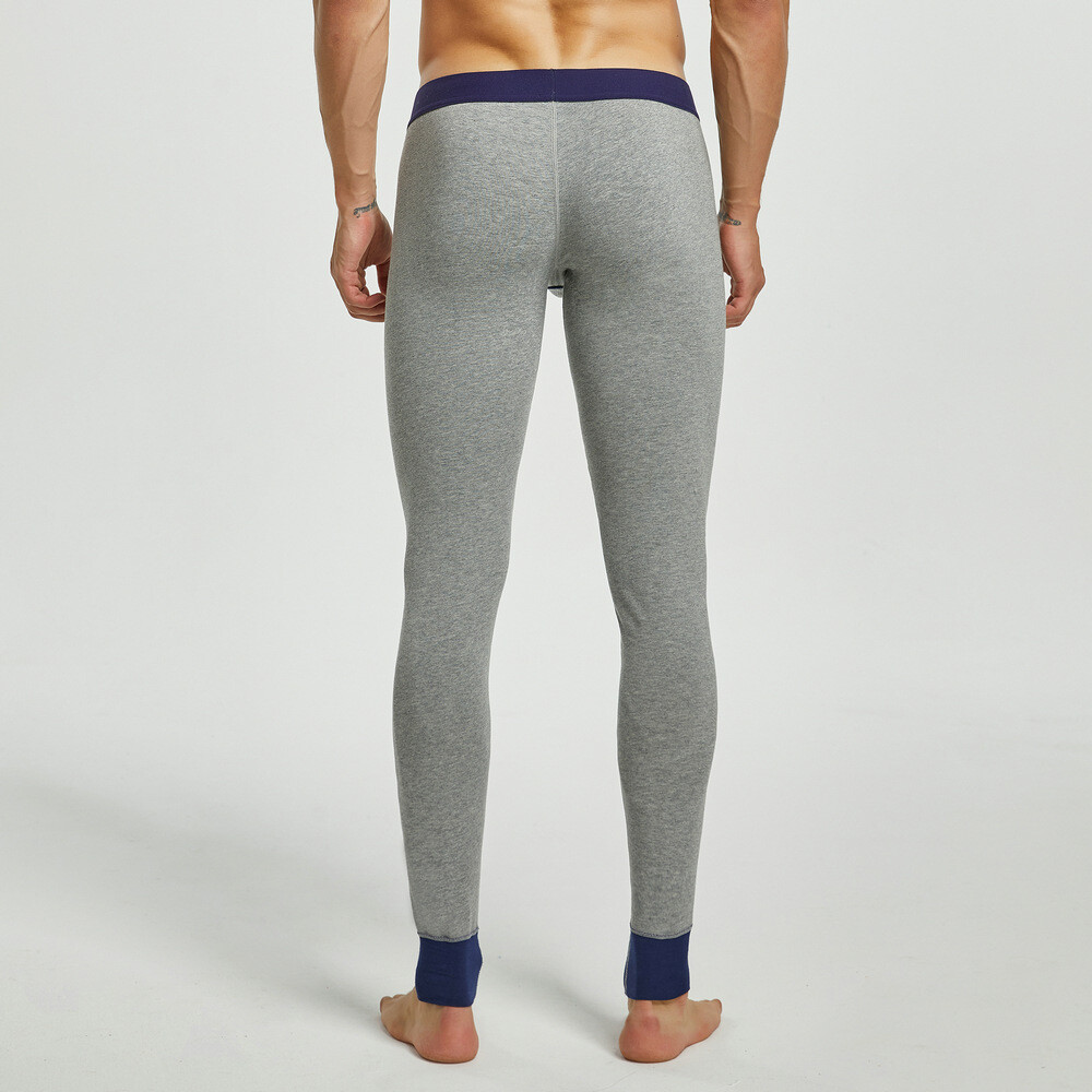 Men Thermal Long Johns U Convex Pouch Sleepwear Cotton Underwear Sexy Underpants