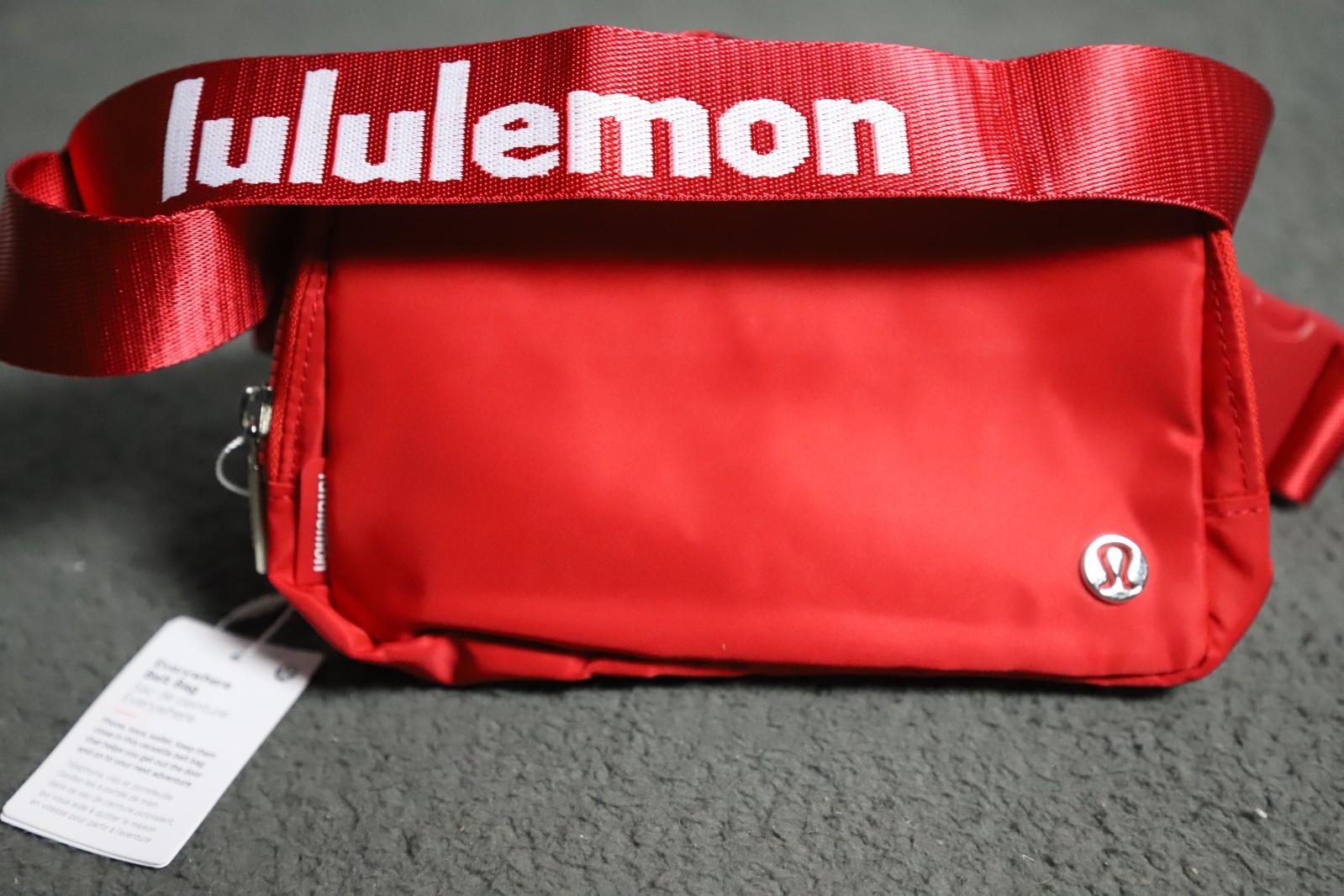 RARE Lululemon Everywhere Belt Bag Red Wordmark Logo Employee Edition NWT