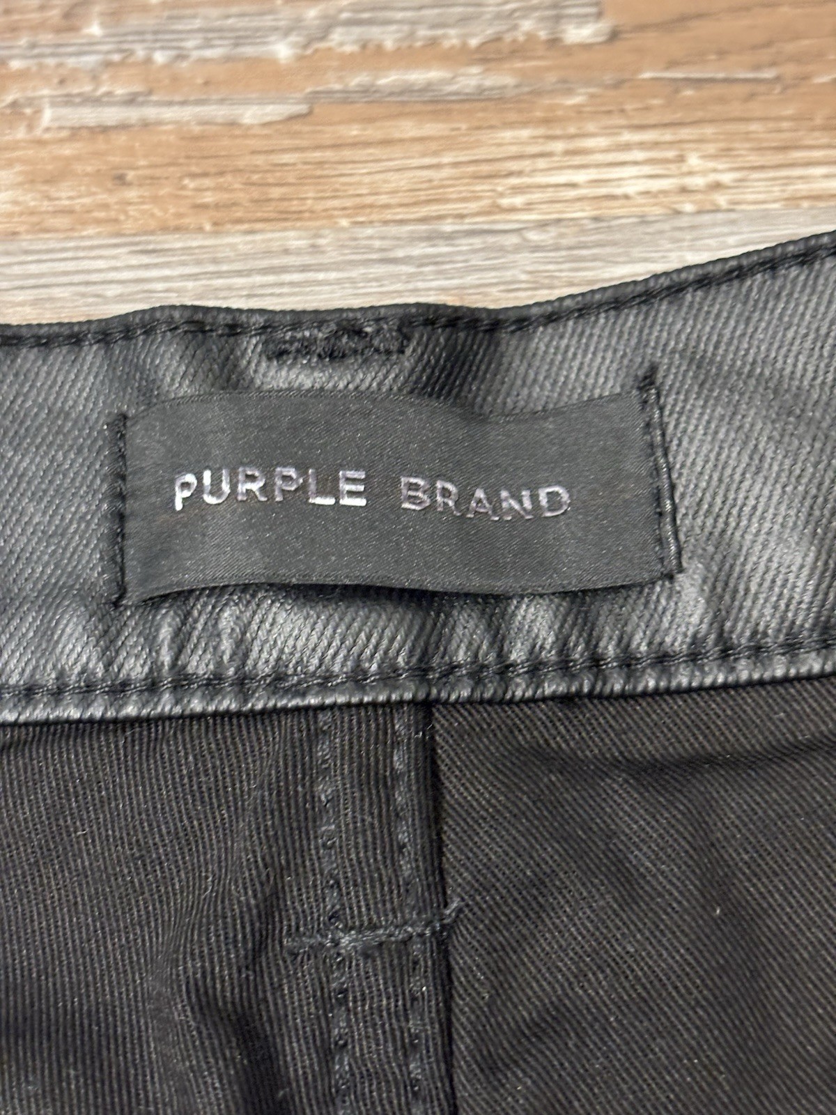 Purple Brand P004 Flared Leathered Denim Size 38