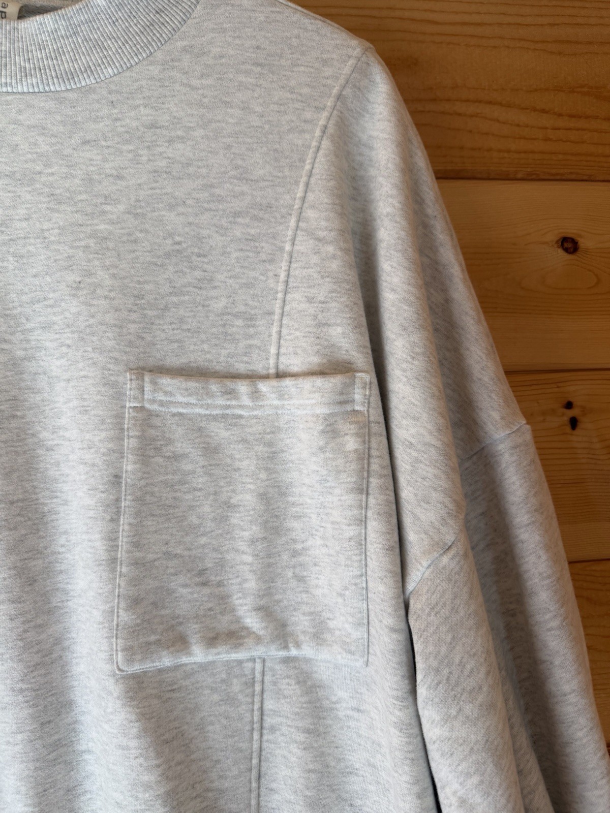 Nap Loungewear Gray Drawstring Hem Cotton Pullover Sweatshirt Cozy Hi Low Sz Lg