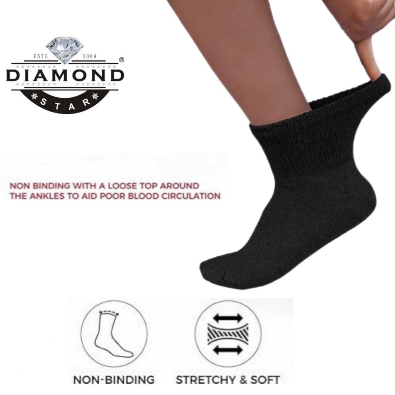 6 Pairs Diabetic Ankle Quarter Crew Socks Health Cotton Men Women Circulatory