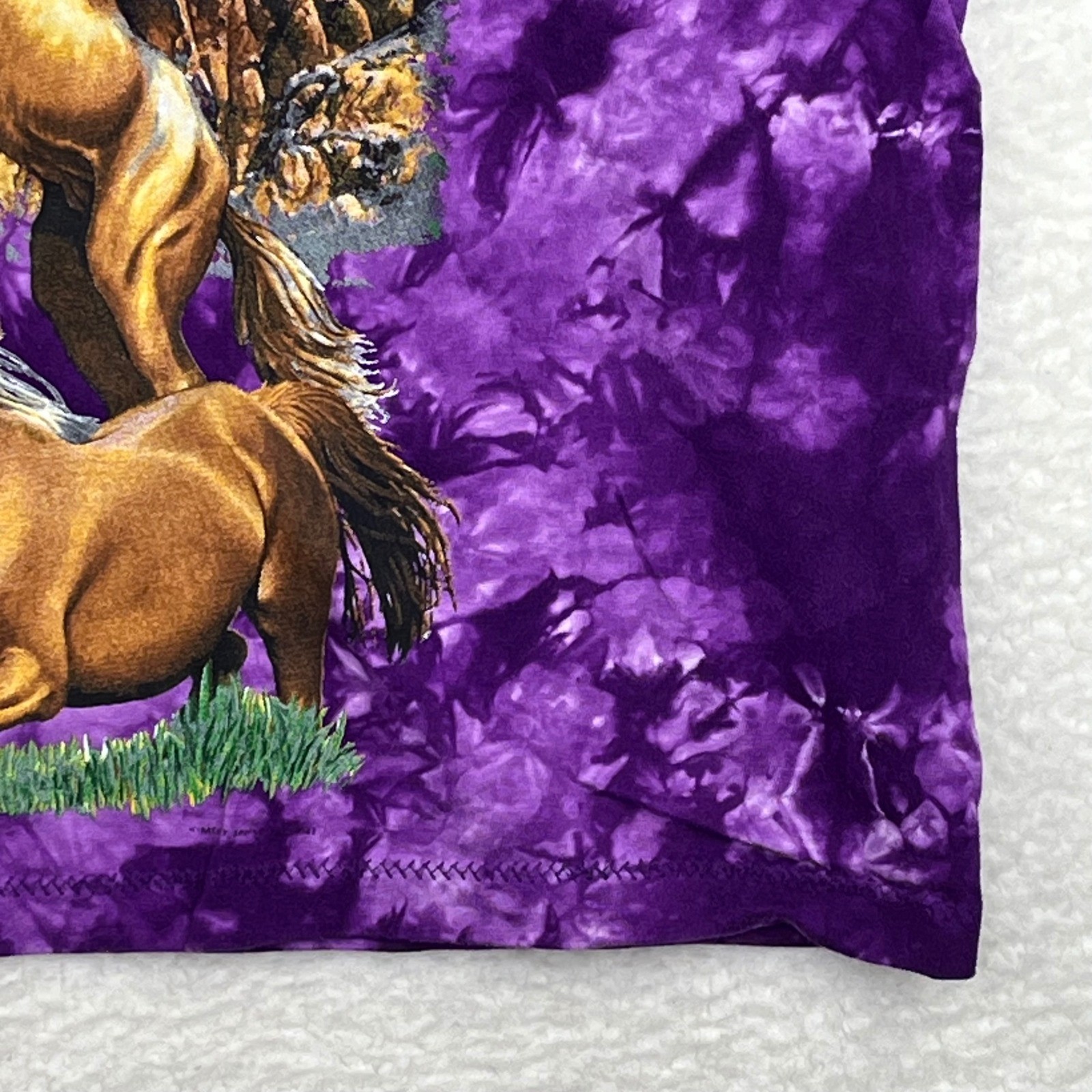 The Mountain Horse Graphic Tie Dye T-Shirt Purple Nature Tee Mens XL
