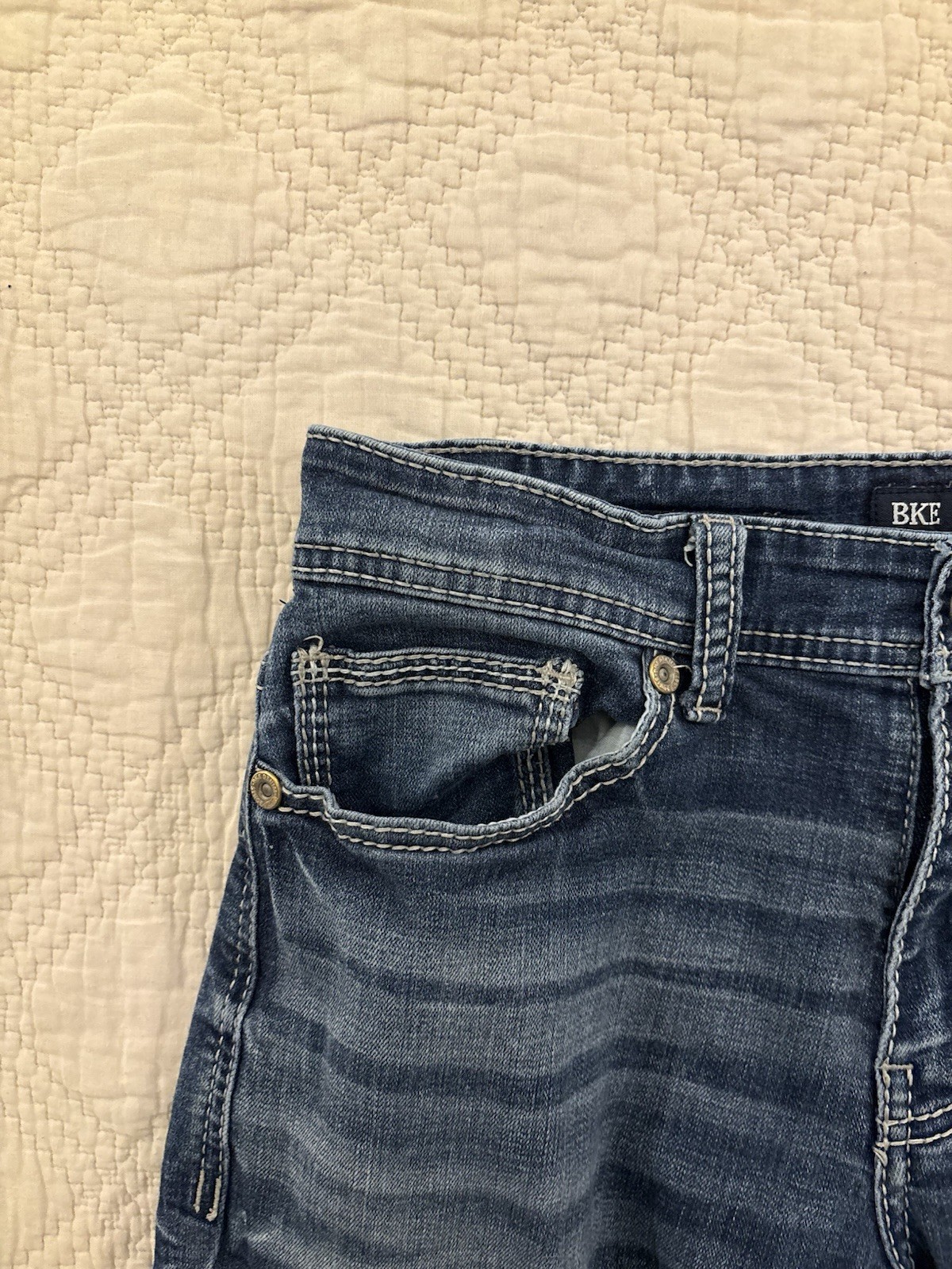 BKE Aiden Low Rise Slim Fit Bootcut Stretch Jeans Mens 30×34 Medium Wash Denim
