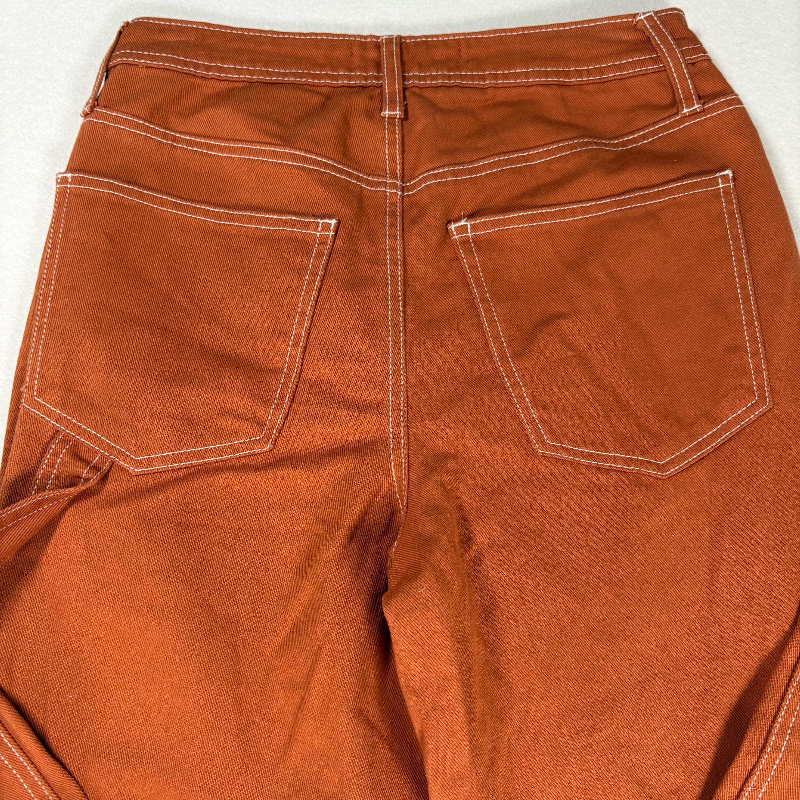 Indigo Rising Pants Women’s Carpenter Wide Leg Brown Orange Workwear Size 5/27