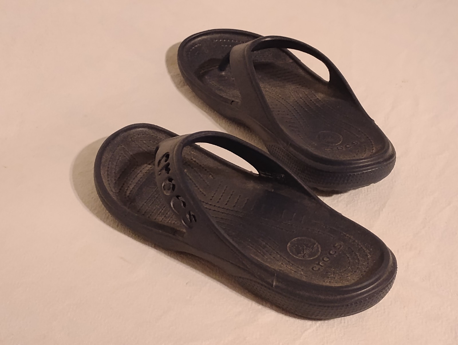 CROCS Black Slip On Lightweight Flip Flop Thong Sandal Size:W9 M7 *VGUC*