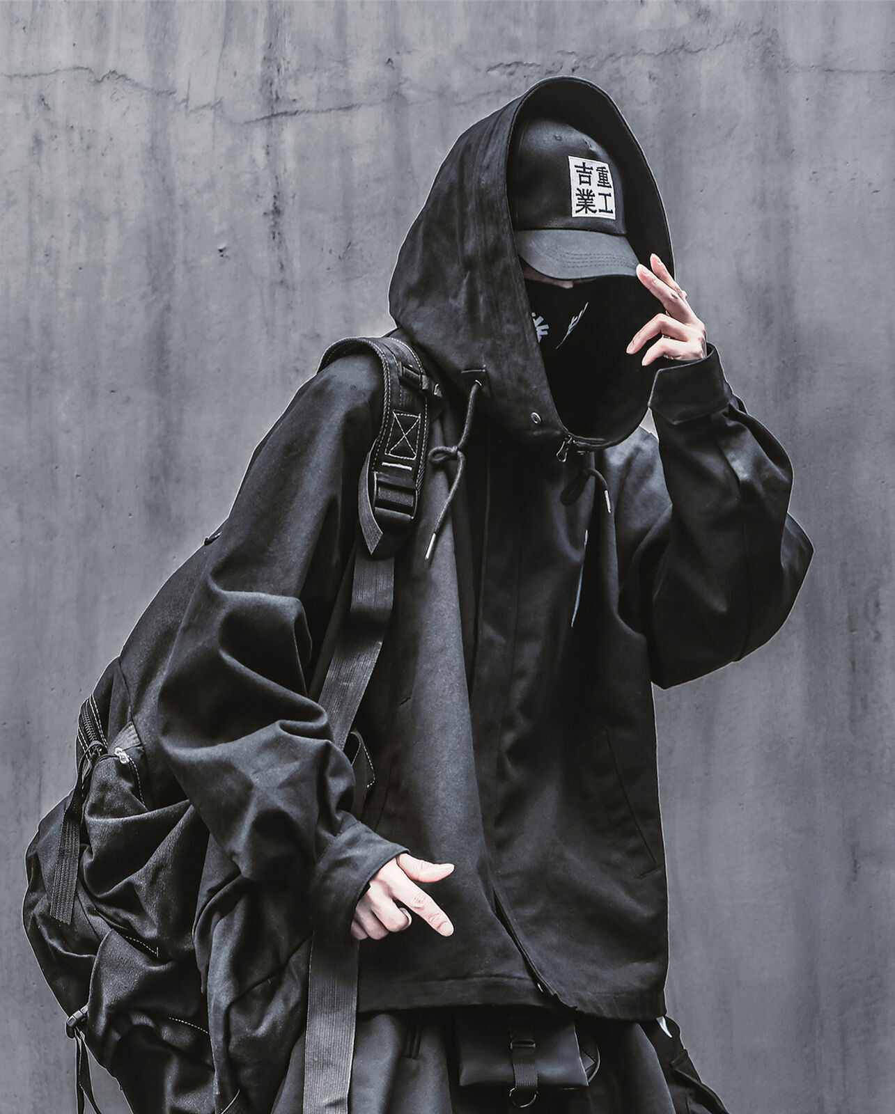 Niepce i-Tech Techwear Jacket Urban Streetwear Asian Hip Hop Funnel Hoodie
