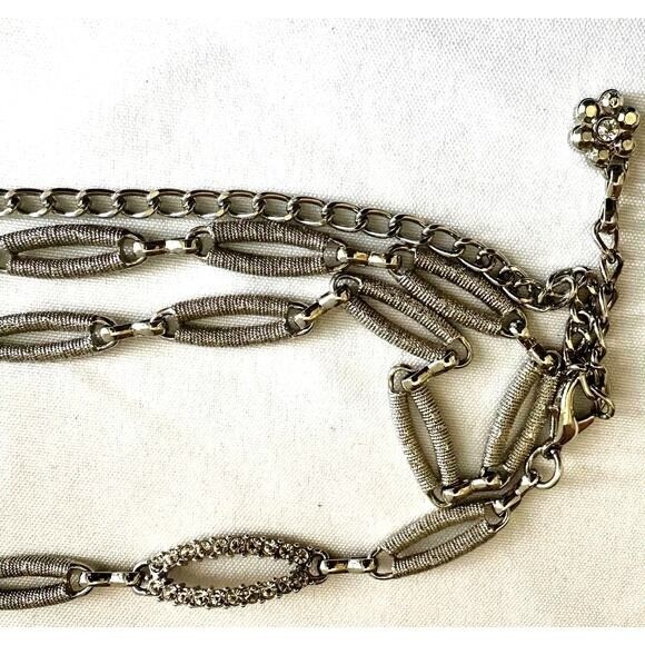 Chain belt 40 inches adjustable. Silver chain link Y2K