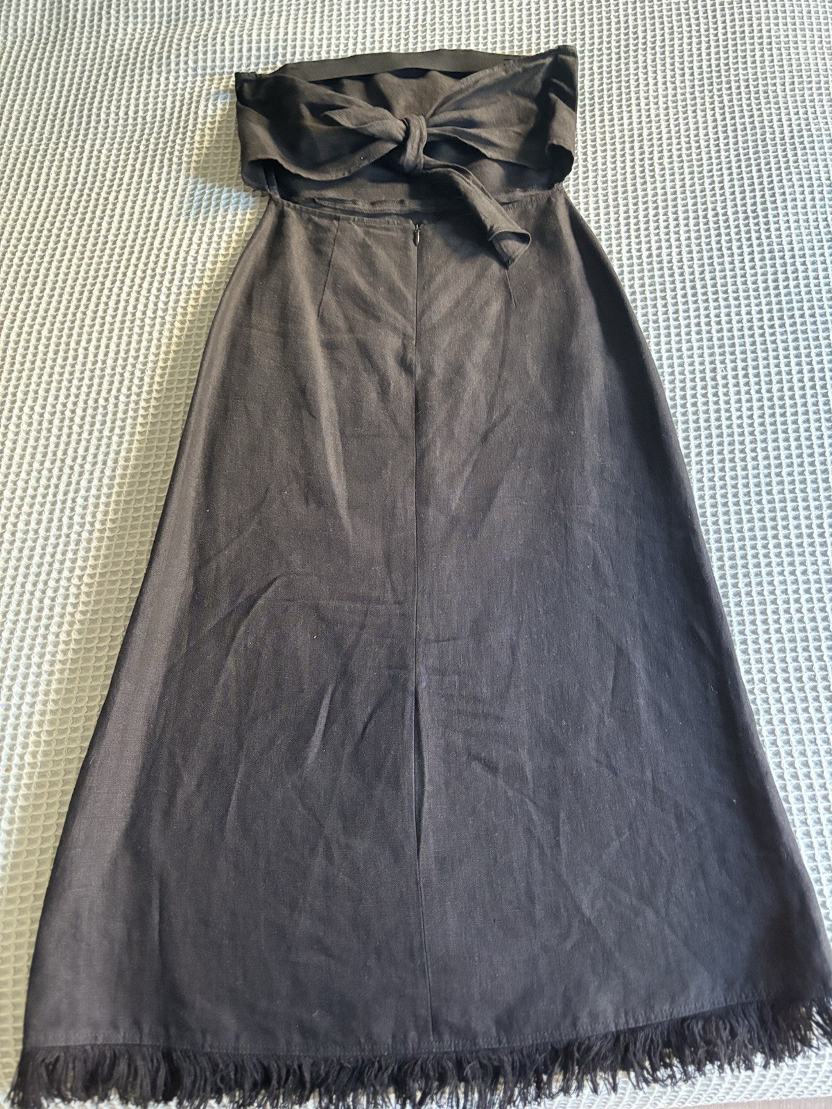 Theory Phyly Linen Strapless Dress 2 in Black