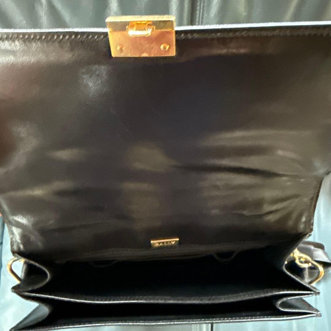 BALLY Black Leather 2Way Business Bag Dial Lock Shoulder Auth