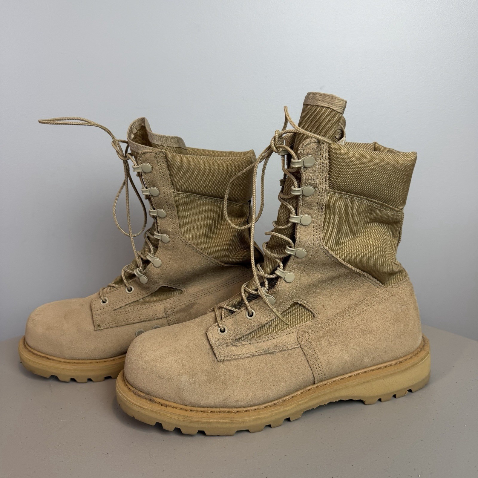 Rocky R6008 Tan Desert Safety Boots Men’s 10.5 W Steel Toe Vibram Tactical