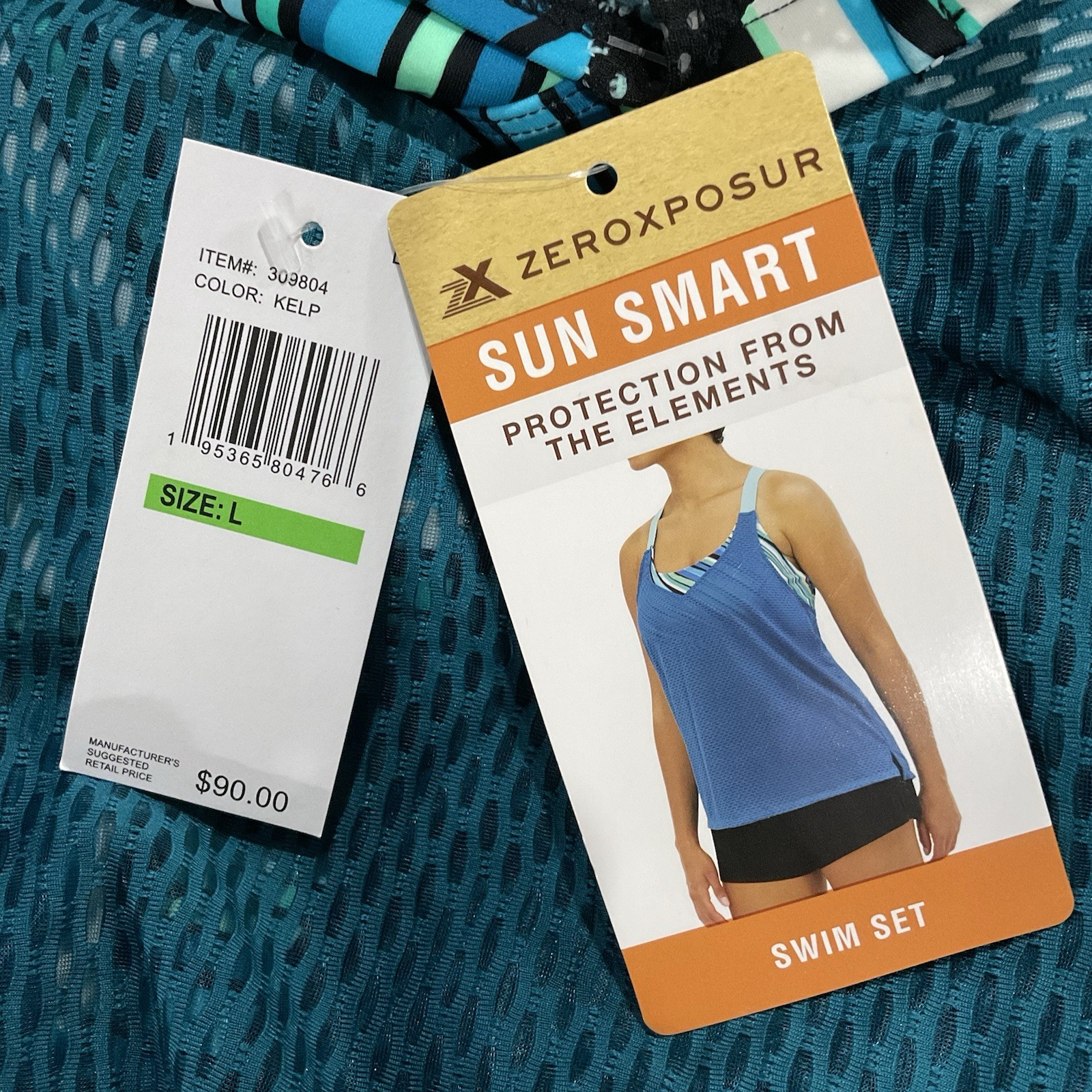ZeroXposur (Size Large 14) Tankini Swimsuit Top Only, Swimwear Tank “New”