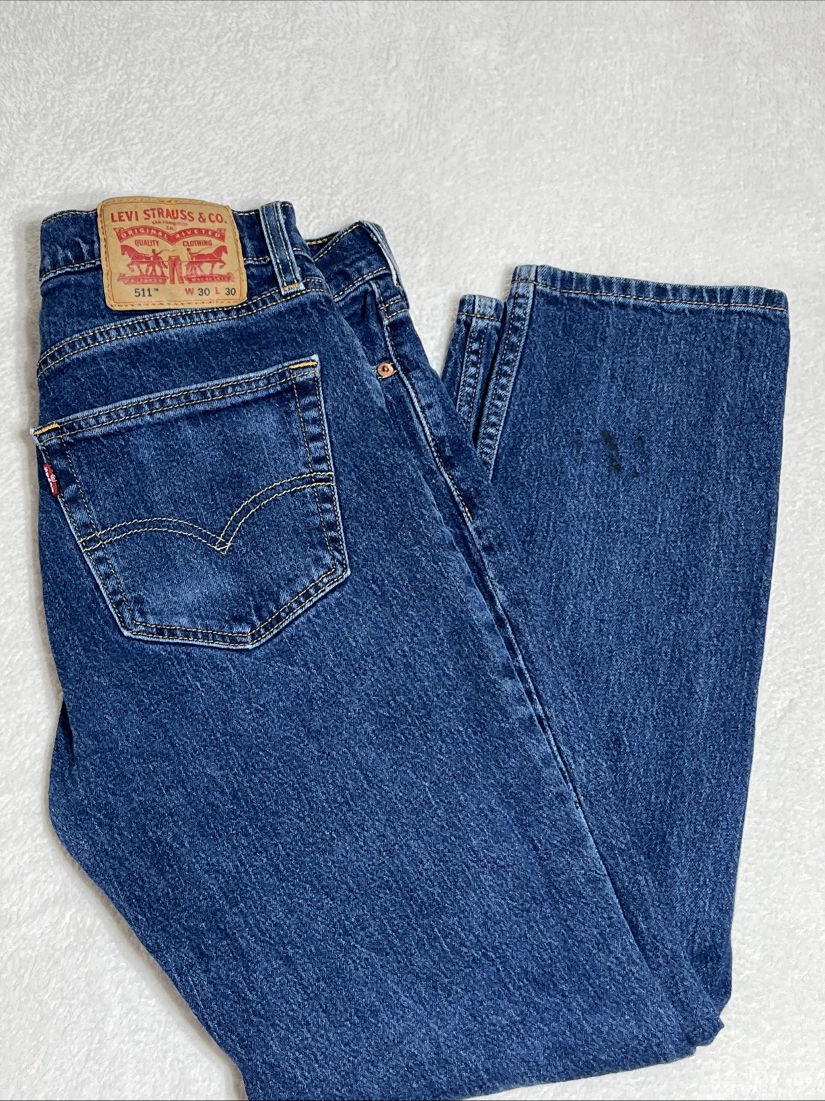 Levi’s 511 Jeans Mens 30×30 (30×29) Blue Straight Stretch Denim Pants MediumWash