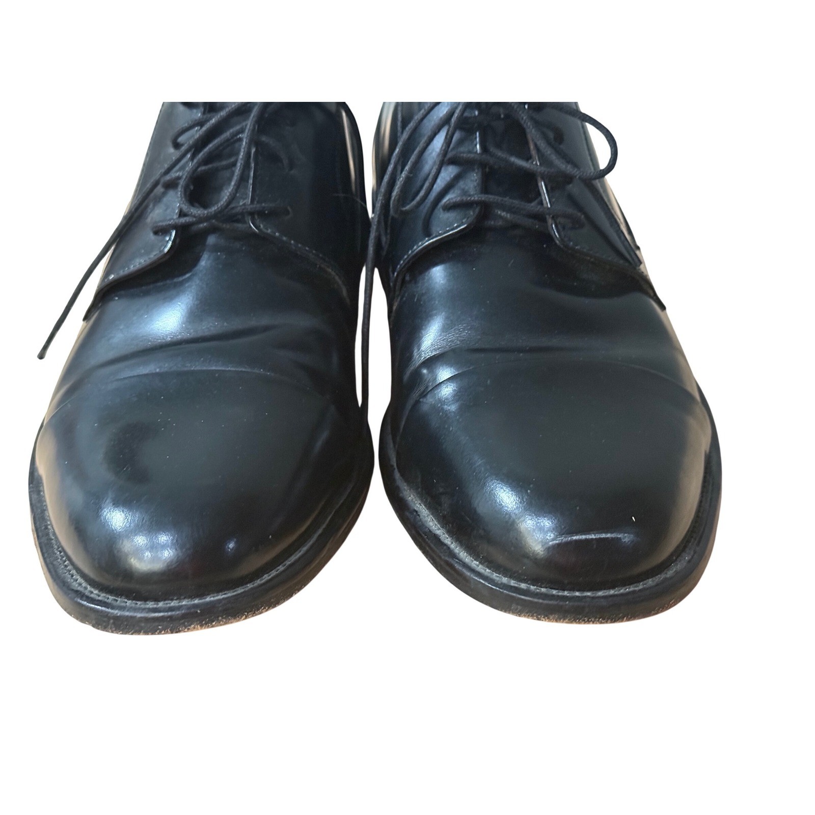 Bostonian Mens Black Leather Cap Toe Derby Dress Shoes 25030 Size 9 W