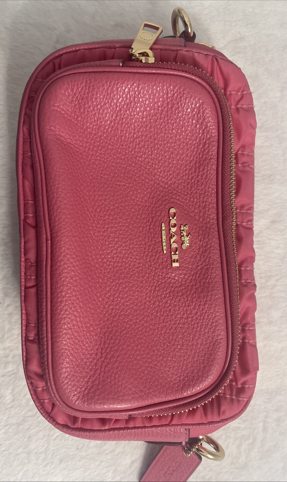 Coach Crossbody With Quilting – Pink – In Good Condition Without Strap