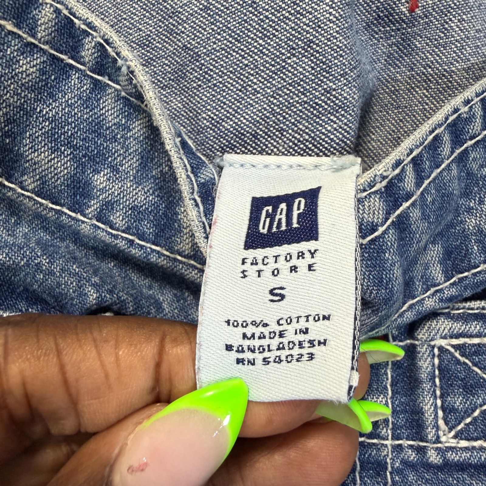 GAP Factory Store Vintage Y2K Denim Overalls Medium Wash Blue Cotton Small