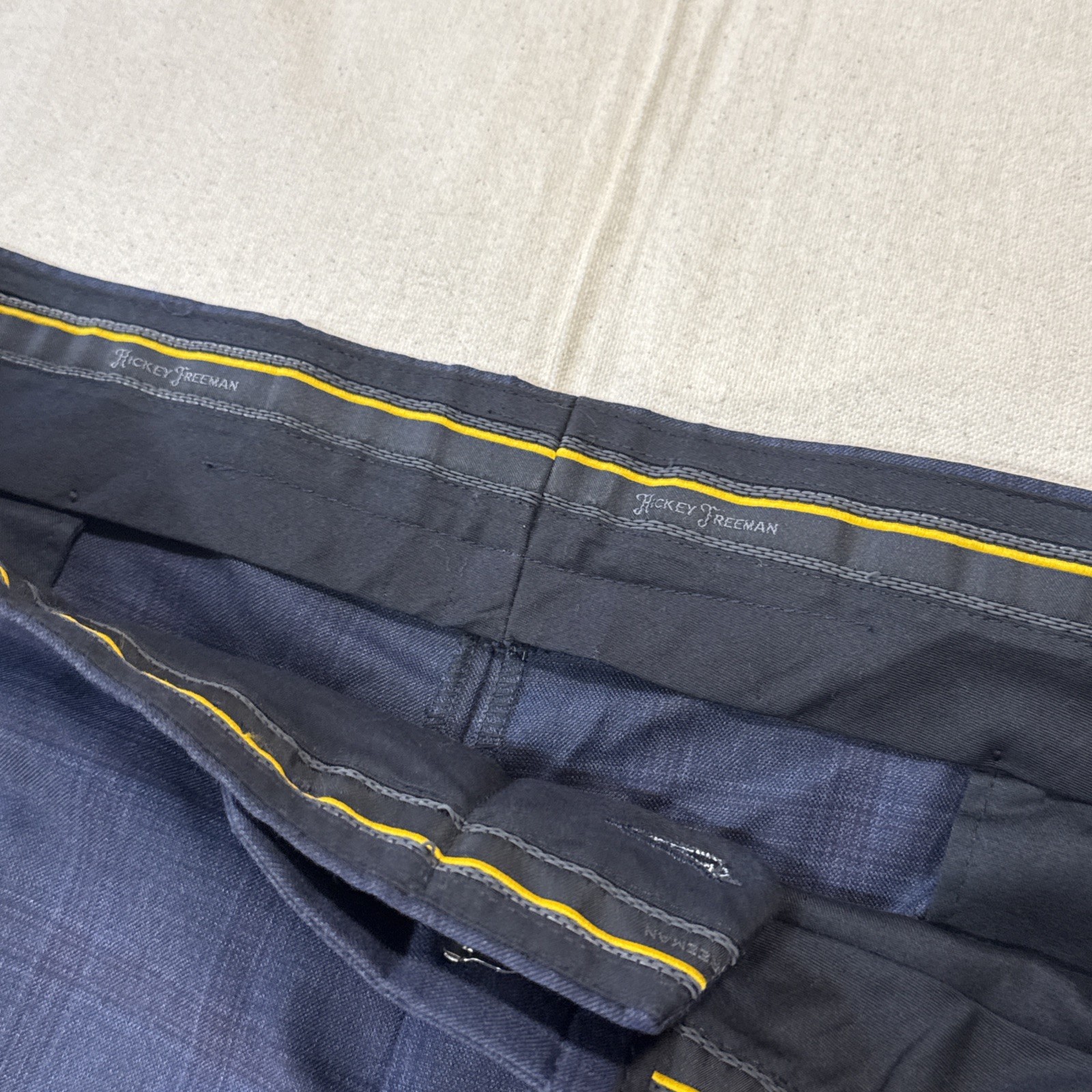 Hickey Freeman X Loro Piana 150’s Wool Men 2pc Blue Suit Size 42R Pant 36×30