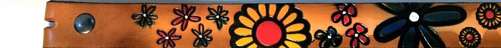 DAISIES NATURE FLORAL EMBOSSED GENUINE COWHIDE LEATHER BELT SIZE 26-48 USA MADE